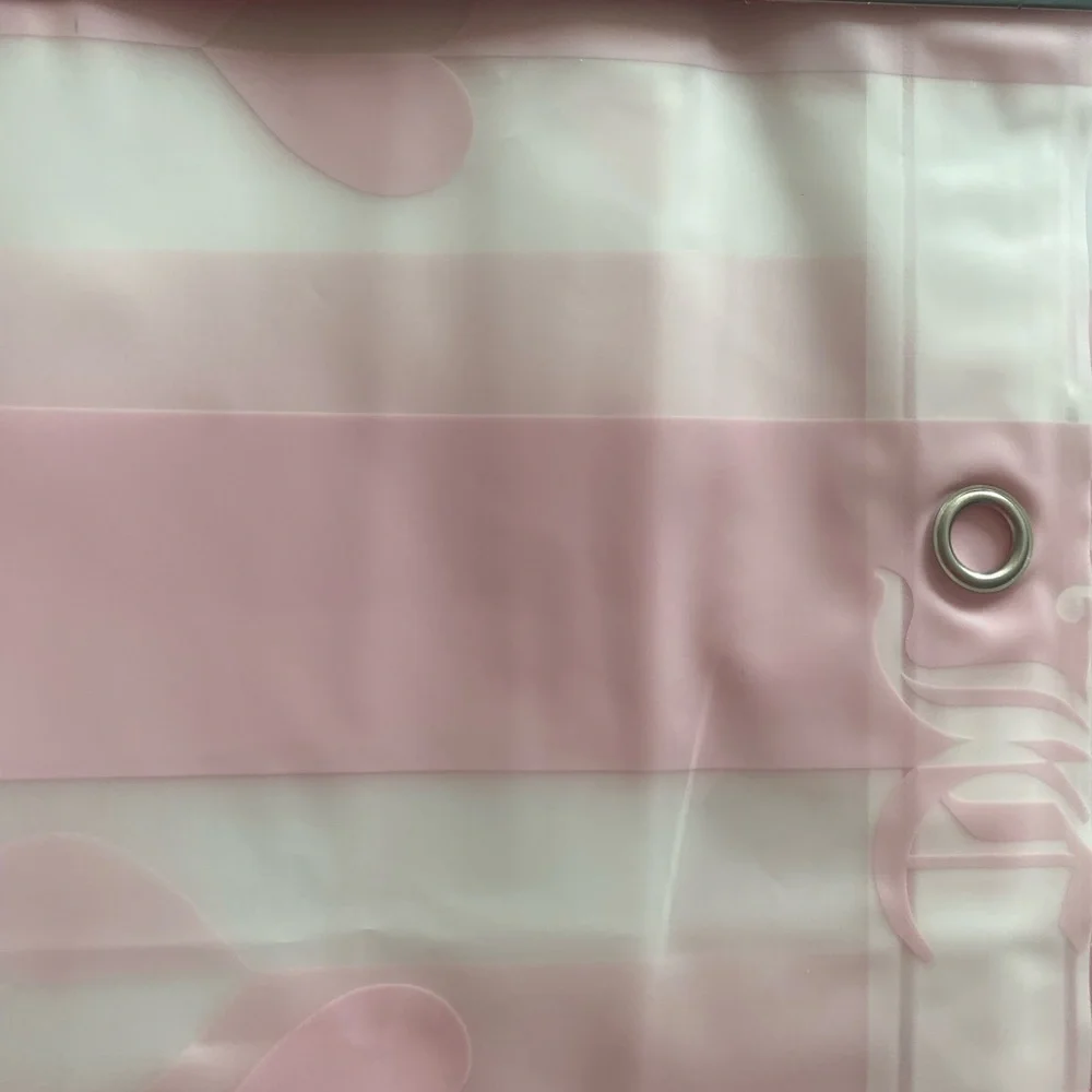 Juicy Couture Pink Hearts and JC Logo Eco-Friendly Printed Peva Shower Liner